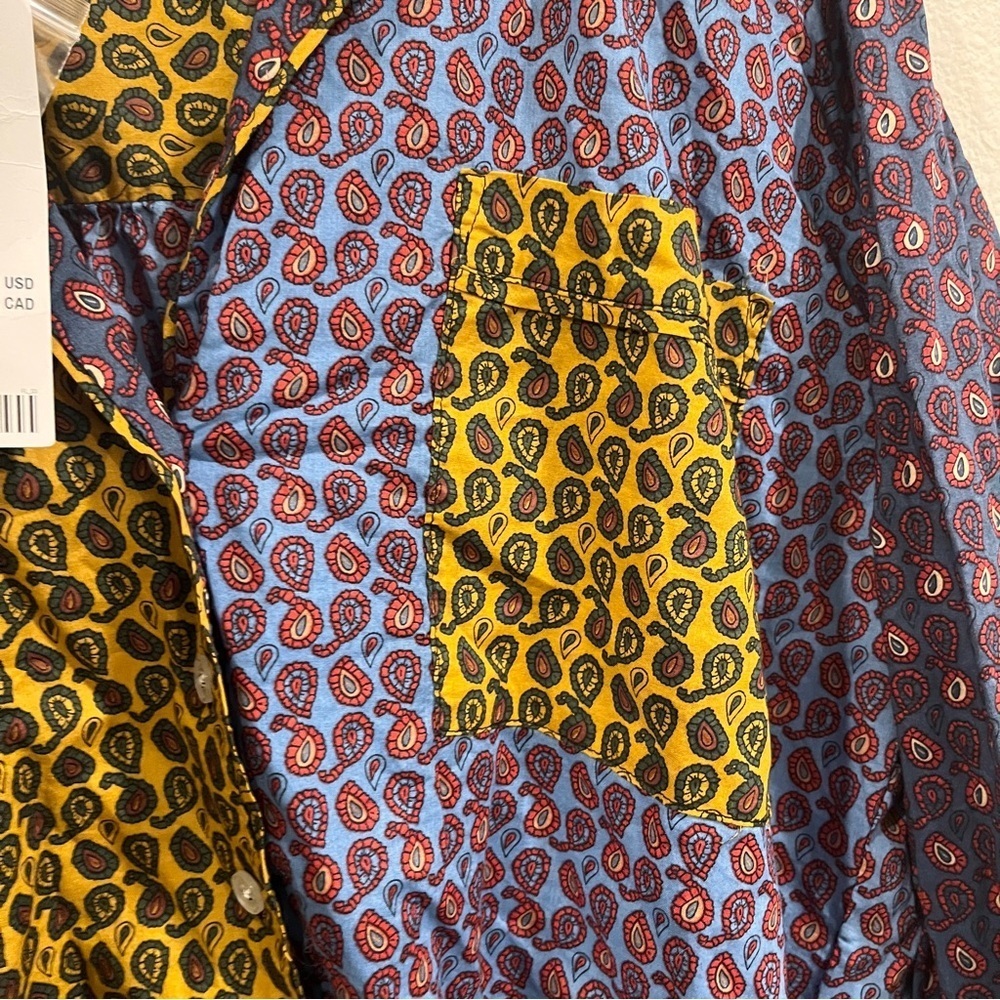 NEW Urban Outfitters Multicolor Patchwork paisley print Shirt size xsmall - Picture 6 of 10